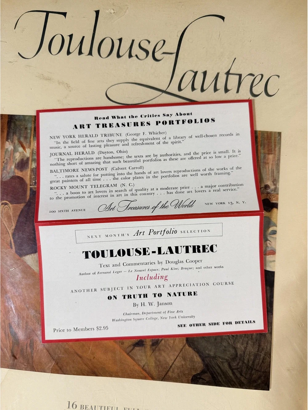 Toulouse-Lautrec Portfolio with 16 Full Color Prints, 1952